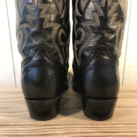 Dan Post Mens Black Leather Milwaukee Cowboy Western Boots Sz 10.5 EW DP2110R - Picture 5 of 13